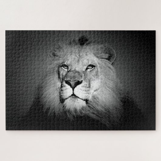 Black White Lion Motivatie leiderschap Legpuzzel (Horizontaal)