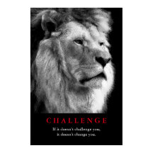 Black White Lion Motivatie uitdaging
