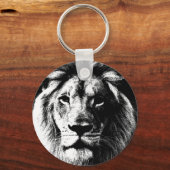 Black White Lion Motivatie uitdaging Sleutelhanger (Voorkant)