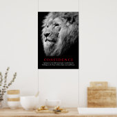 Black & White Lion Motivational Confidence Quote Poster (Keuken)