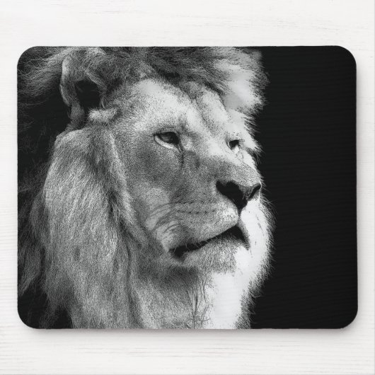 Black White Lion Muismat (Voorkant)
