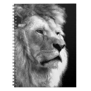 Black White Lion Notitieboek
