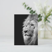 Black White Lion Portret - Dierfotografie Briefkaart (Staand voorkant)