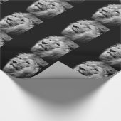 Black White Lion Portret - Dierfotografie Cadeaupapier (Hoek)