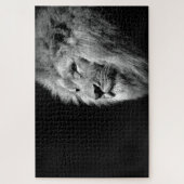 Black White Lion Portret - Dierfotografie Legpuzzel (Verticaal)