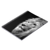 Black White Lion Portret - Dierfotografie Notitieboek (Linkerzijde)