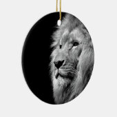 Black White Lion Portret - Dierfotografie Ornament (Rechts)