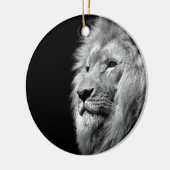Black White Lion Portret - Dierfotografie Ornament (Links)