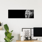 Black White Lion Portret - Dierfotografie Poster (Thuiskantoor)