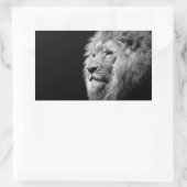 Black White Lion Portret - Dierfotografie Rechthoekige Sticker (Tas)