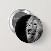 Black White Lion Portret - Dierfotografie Ronde Button 5,7 Cm (Voorkant /achterkant)