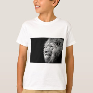 Black White Lion Portret - Dierfotografie T-shirt