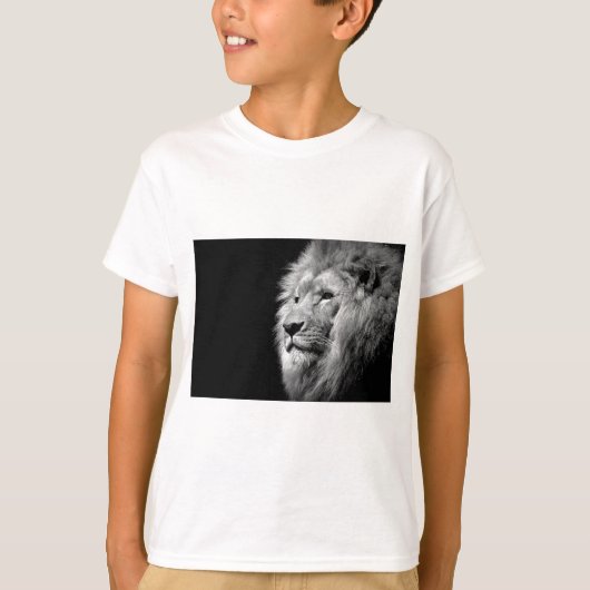 Black White Lion Portret - Dierfotografie T-shirt (Voorkant)