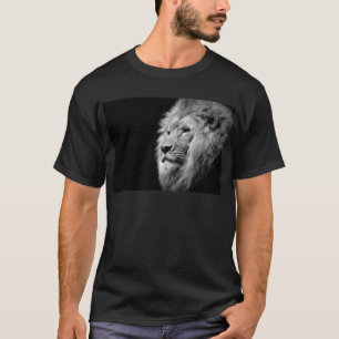 Black White Lion Portret - Dierfotografie T-shirt
