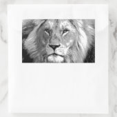 Black White Lion Rechthoekige Sticker (Tas)