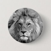Black White Lion Ronde Button 5,7 Cm (Voorkant)