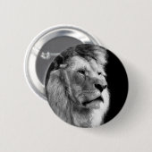 Black White Lion Ronde Button 5,7 Cm (Voorkant /achterkant)