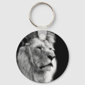 Black White Lion Sleutelhanger (Voorkant)