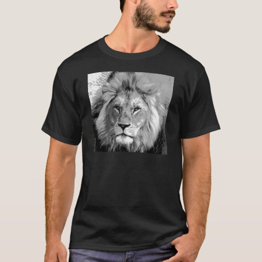 Black White Lion T-shirt (Voorkant)