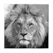 Black White Lion Tegeltje (Voorkant)