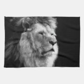 Black White Lion Theedoek (Horizontaal)