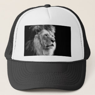 Black White Lion Trucker Pet