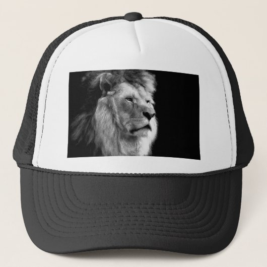 Black White Lion Trucker Pet (Voorkant)