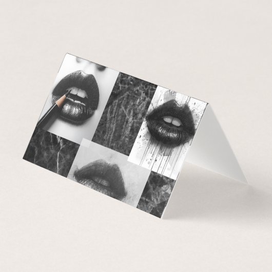 Black & White Lips Collage Folded Card Kaart (Voorkant)
