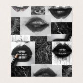 Black & White Lips Collage Folded Card Kaart (Buitenkant ongevouwen)