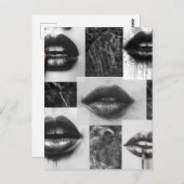 Black & White Lips Collage Postcard Briefkaart (Voorkant / Achterkant)