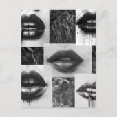 Black & White Lips Collage Postcard Briefkaart (Voorkant)