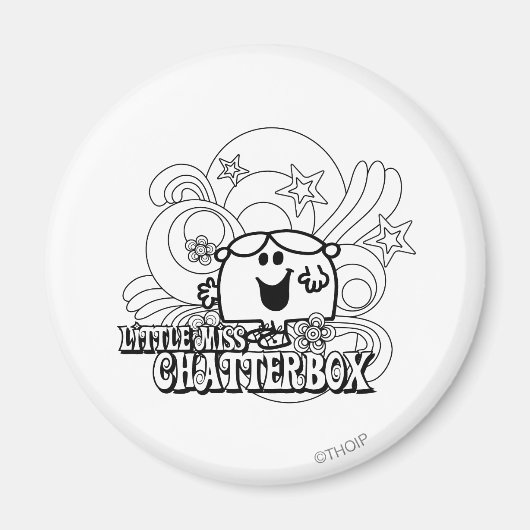 Black & White Little Miss Chatterbox Magneet (Voorkant)