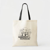 Black & White Little Miss Chatterbox Tote Bag (Voorkant)