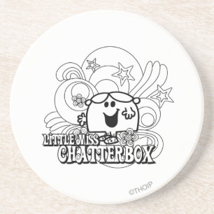 Black & White Little Miss Chatterbox Zandsteen Onderzetter