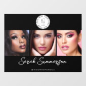 Black White Logo 3 Photo Makeup Studio Raamsticker (Vel)