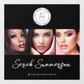 Black White Logo 3 Photo Makeup Studio Raamsticker (Vel)