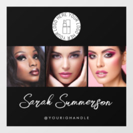 Black White Logo 3 Photo Makeup Studio Raamsticker