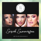 Black White Logo 3 Photo Makeup Studio Raamsticker (Vel 3)