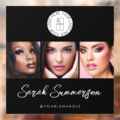 Black White Logo 3 Photo Makeup Studio Raamsticker (Vel 2)