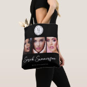Black White Logo 3 Photo Makeup Studio Tote Bag (Dichtbij)