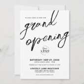 Black White Logo Business Grand Opening Kaart (Voorkant)