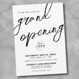 Black White Logo Business Grand Opening Kaart