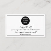 Black White Logo Dank u Business Reward Punch Klantenkaartje (Achterkant)