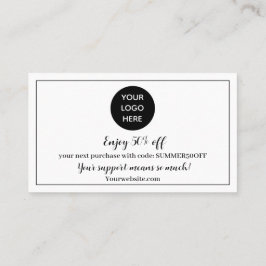 Black White Logo Dank u Business Reward Punch Klantenkaartje