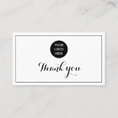 Black White Logo Dank u Business Reward Punch Klantenkaartje (Voorkant)