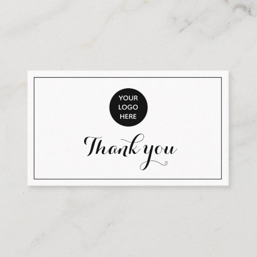 Black White Logo Dank u Business Reward Punch Klantenkaartje (Voorkant)