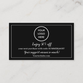 Black White Logo Dank u Business Reward Punch Klantenkaartje