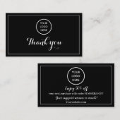 Black White Logo Dank u Business Reward Punch Klantenkaartje (Voorkant / Achterkant)