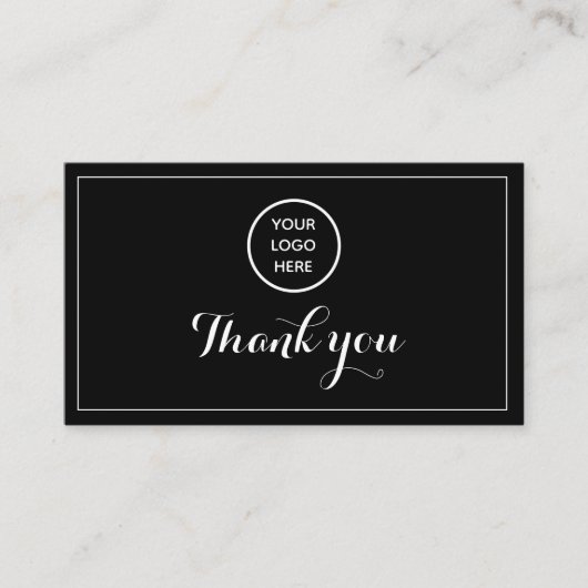 Black White Logo Dank u Business Reward Punch Klantenkaartje (Voorkant)