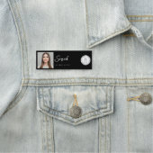 Black White Logo Photo Makeup Employee Naamplaatje (In situ)